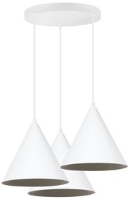 Závesné svietidlo Soho, 3x biele kovové tienidlo, (fi 25cm), o