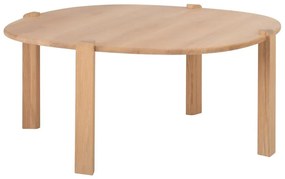 Okrúhly konferenčný stolík z dubového dreva v prírodnej farbe ø 100 cm Kulin – Gazzda