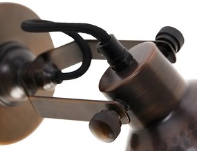Priemyselná nástenná lampa bronzová s nastaviteľnou meďou - Liko