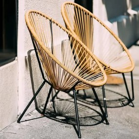 Záhradné kreslo oválne, výška 87 cm, odtiene béžovej a hnedej Springos - GF0084