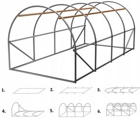 GARDEN LINE Fóliovník 4,5x2x2m s dodatočným vetraním GardenLine - TUN3927
