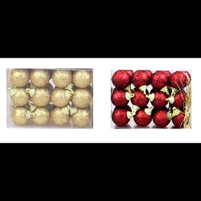 Vianočné gule 2,5 cm 24 ks mix 38402