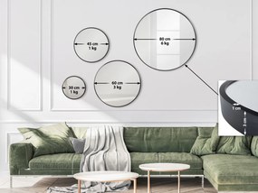 Nástenné zrkadlo Elsie XL 323831 - 80x80 cm - Čierna