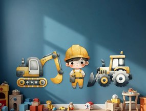 drevko |  Sada detských nálepiek Malý staviteľ  40 x 100 cm