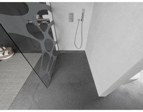 Mexen Kioto, sprchová zástena Walk-In 90 x 200 cm, 8mm číre sklo biely vzor, brúsená oceľ profil, 800-090-101-97-97