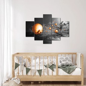 Obraz oranžových abstraktných gulí (150x105 cm)