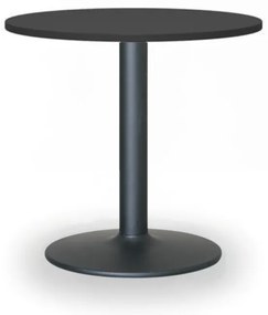 Konferenčný stolík ZEUS II, priemer 60 cm, čierna podnož, grafit
