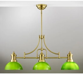 Jupiter 2074 - Luster na tyči PLATINO 3xE27/15W/230V zelená/zlatá
