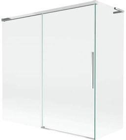 Mexen Rox, L posuvná 2-krídlová vaňová zástena 160 + 75 x 150 cm, 8mm číre sklo, chrómový profil, 8C9L-160-075-01-00