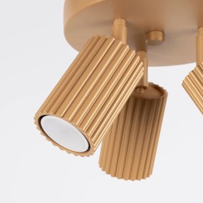 Stropné svietidlo Karbon, 3x zlaté kovové tienidlo, (možnosť polohovania)