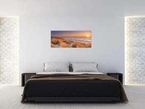 Obraz - Pláž pri západe slnka (120x50 cm)