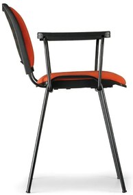 Konferenčná stolička SMART, chrómované nohy, s podpierkami rúk, zelená