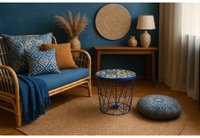 Odkladací stolík BOHO Ø 38 cm, modrý