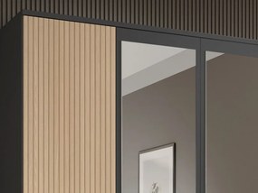 Šatníková skriňa Laurie, 159 cm, grafit/dub