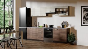 Kuchynská linka Rachel 260 cm akácia škoricová/dub Navara/wenge