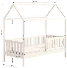 Detská domčeková posteľ Nemos - 70x140 cm - borovica