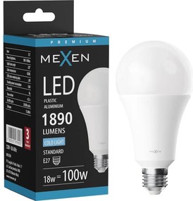 Mexen Nova, LED žiarovka E27, A70, 18W, studená - 6500K, 1890 lm - L100-E27-1865-01