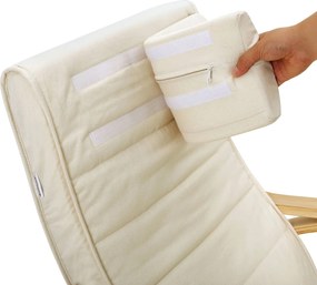 Hojdacie kreslo, relaxačné kreslo, opierka nôh nastaviteľná v 5 stupňoch, béžové