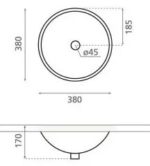 Bathco 0052 - Zapustené umývadlo CERDENA pr. 38 cm porcelán/biela