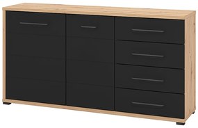 Kombinovaná komoda Lugano - dub artisan/čierna