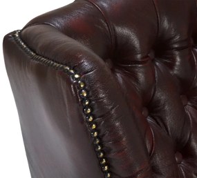 furniture-nabytek.cz - Kreslo ušák Chesterfield Pittsfield z pravej kože, červené