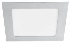 KANLUX Vstavané vonkajšie LED osvetlenie ERIKO, 12W, denná biela, 17x17cm, hranaté, strieborné, IP44