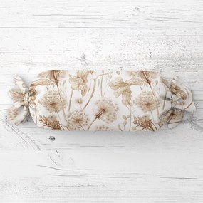 Biante Vankúš valec bonbon Sandra SA-518 Jesenné púpavy na bielom 15x40 cm