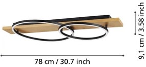 Eglo 901716 - LED Stropné svietidlo BOYAL 2xLED/12W/230V 3000K béžová/čierna
