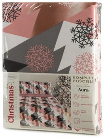 VIANOČNÉ OBLIEČKY Z MIKROVLÁKNA AURA 200X220 CM, 2 KS 70X80 CM VZOROVANÉ
