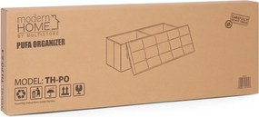 ModernHome Prešívaný úložný box puf 111x38 cm - tmavosivá ModernHome