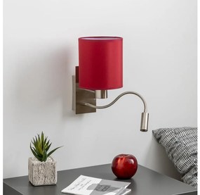 Brilagi-LED Nástenná lampa NUBILA 1xE27/25W/230V+LED/3W chróm/pompej.červená
