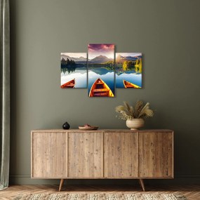 Obraz - Jazero s loďkami (90x60 cm)