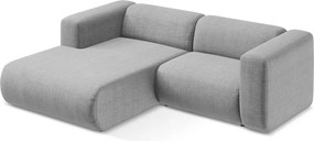 Svetlosivá rohová pohovka (ľavý roh/s leňoškou) Ekahi – Makamii