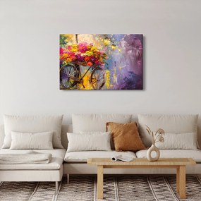Obraz - Bicykel s kvetmi (90x60 cm)