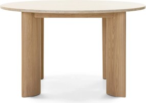 Jedálenský stôl Rimley 130 cm z masívu jaseň/travertín