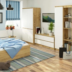 Šatní skříň CLP S90/4D dub artisan/bílá