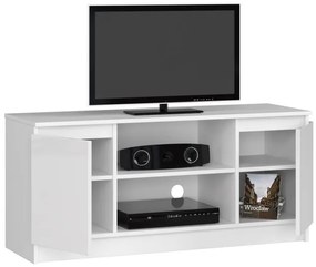 Stolík pod TV RTV 120 2D 1P biely, lesk