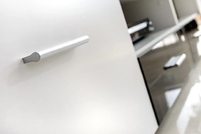 FURNIVAL Torino obývacia stena s osvetlením biela / čierny lesk