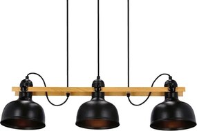 Luster na lanku RENO 3xE27/40W/230V čierna/hnedá