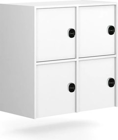 Nadstavba pre skrine FRAME, 4x dvere, 872 x 450 x 854 mm, RFID zámok, biela