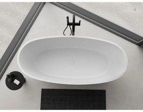 Mexen Torino, voľne stojaca vaňa z konglomerátu 175 x 78 cm, biela lesklá, 57271757810