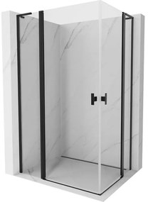 Mexen, Mexen Mist L Duo výklopný sprchový kút 105 x 100 cm, priehľadný, čierny - 8A4L-105-100-70-00