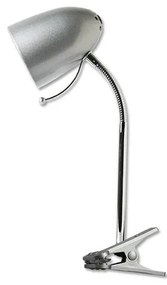 Aigostar B.V. Aigostar - Stolná lampa s klipom 1xE27/36W/230V strieborná/chróm AI0352