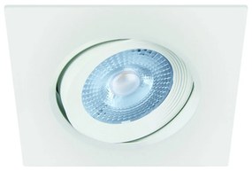 S.T.R. Zápustné bodové osvetlenie MONI LED D, 5W, teplá biela, 8,8 x8, 8cm, hranaté, biele