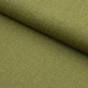 Ľan s viskózou a elastanom - Zelená khaki