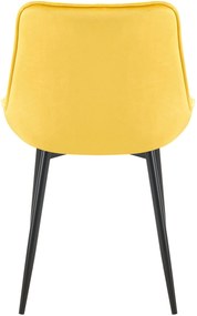 Set 2 jedálenských stoličiek Wallace - zamat - žltá