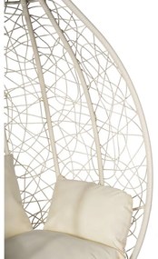 Krémovobiele závesné kreslo z umelého ratanu Bonami Selection Noela