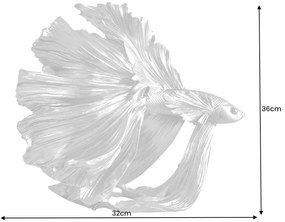 Ozdobná rybka Crowntail 35cm strieborná