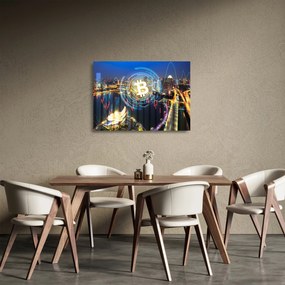 Sklenený obraz - Mesto investícií (70x50 cm)