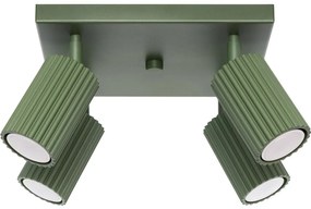 Sollux SL.1621 - Bodové svietidlo KARBON 4xGU10/10W/230V zelená